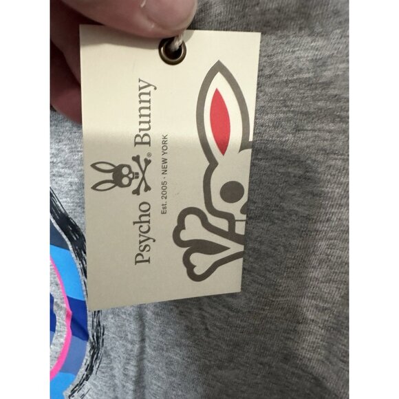 Psycho Bunny Men’s Heather Gray Pima Cotton Meridian Graphic T Shirt Size 3 (XS) - Picture 4 of 8